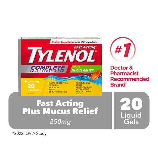 Tylenol Complete Cold, Cough & Flu Liquid Gels - 20 Capsules