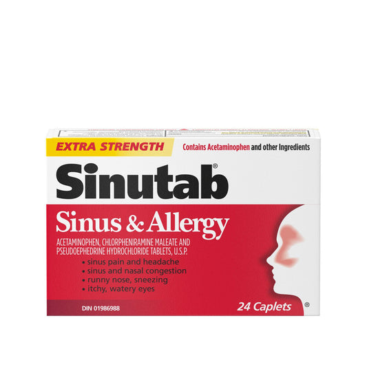 Extra Strength Sinus & Allergy Caplets, 24 Pack