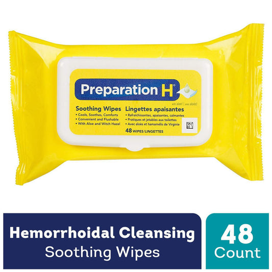 Soothing Hemorrhoid Relief Wipes, 48 Count