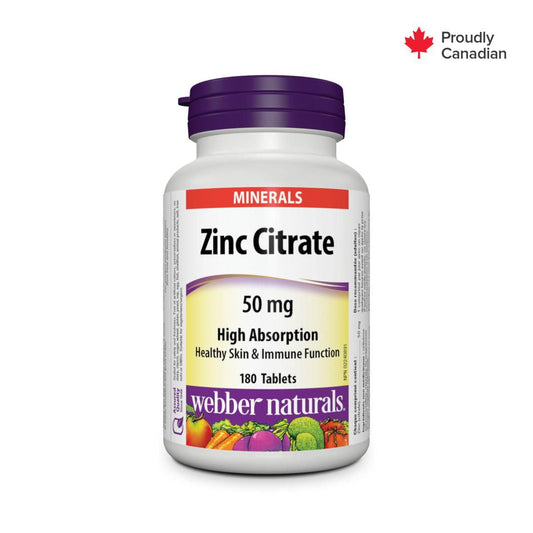 Zinc Citrate 50mg Tablets - 180 Count