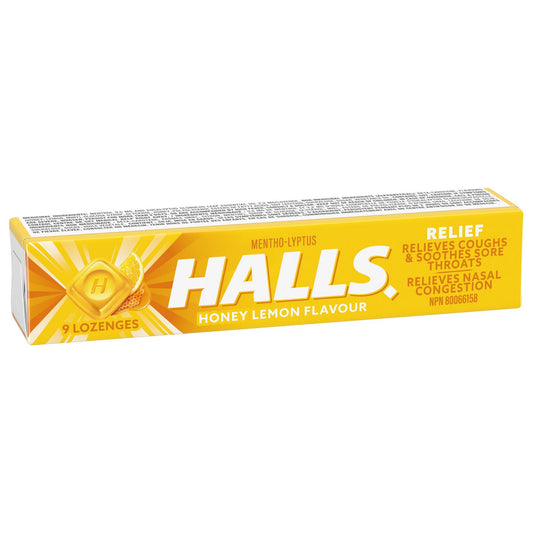 Honey Lemon Menthol Cough Drops, 9 Lozenges