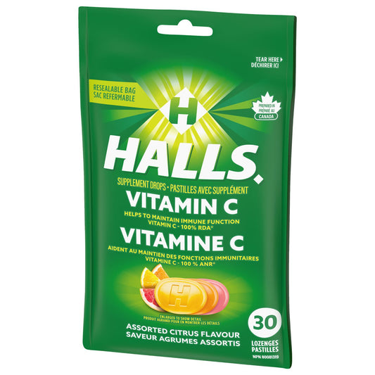 Assorted Citrus Vitamin C Lozenges, 30 Pack