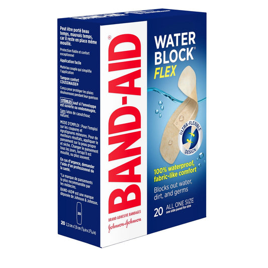 Waterproof Flexible Adhesive Bandages, 20 Pack