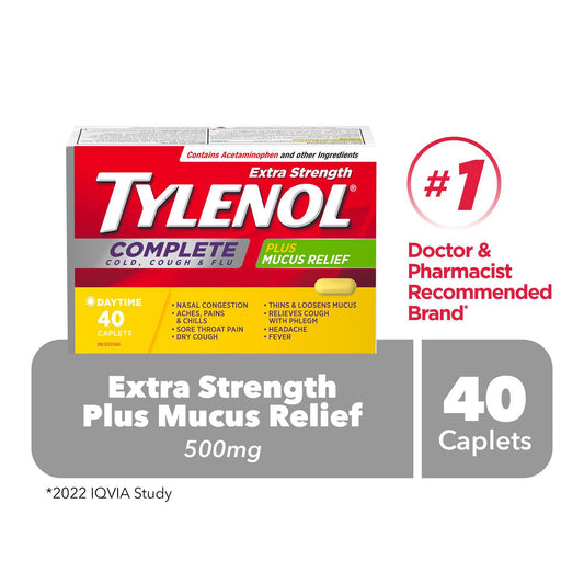 Tylenol Complete Cold, Cough & Flu Caplets - 40 Pack