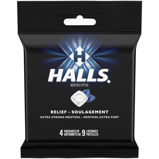 Halls Extra Strength Menthol Cough Drops, 4 Pack