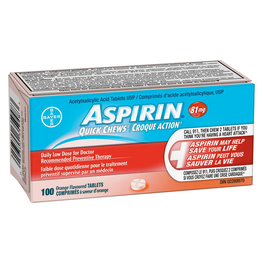 Aspirin 81mg Chewable Tablets Orange 100 Count