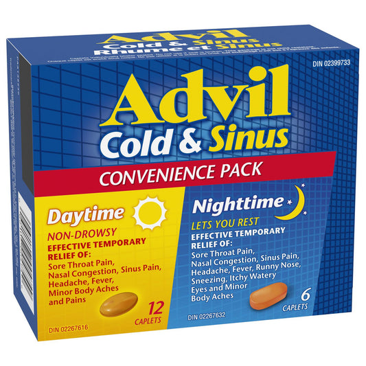 Advil Cold & Sinus Day/Night Relief Caplets, 18-Pack