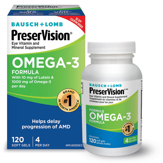 PreserVision Omega-3 Eye Health Softgels 120 Count