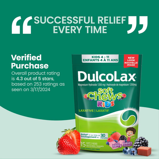 Kids Berry Soft Chew Laxatives 15 Pack