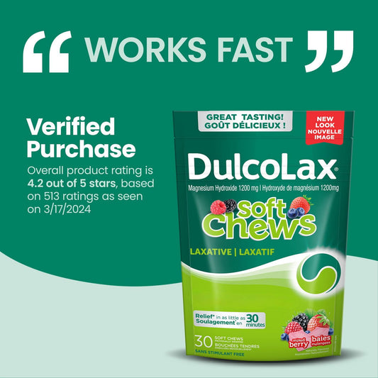 Dulcolax Soft Chews Mixed Berry 30 Count