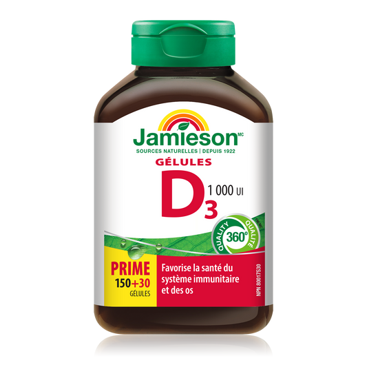 Vitamin D3 1000 IU Softgels, 180 Count