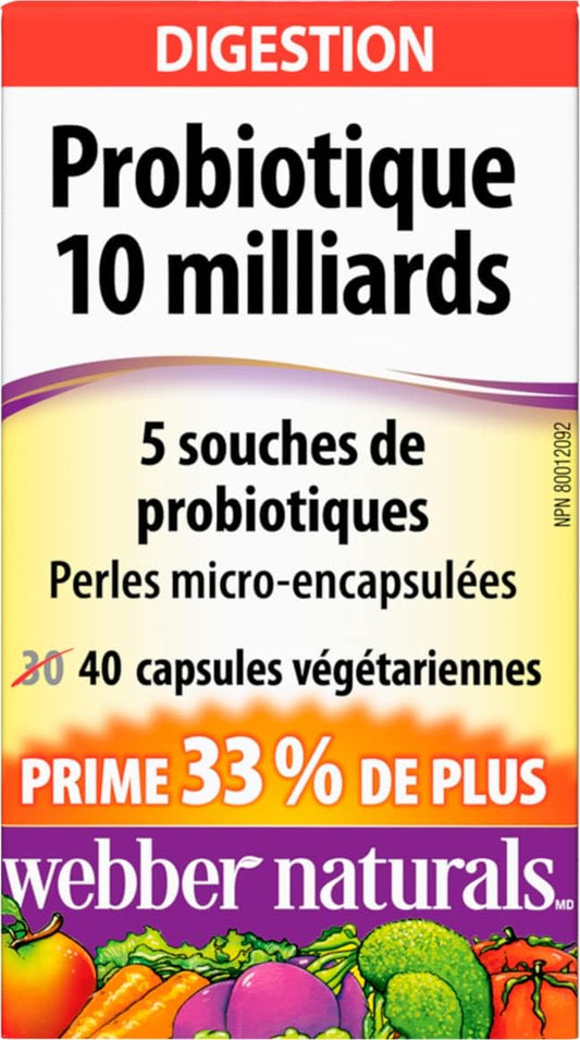 Probiotic Double Strength 10 Billion CFU Capsules, 40 Count
