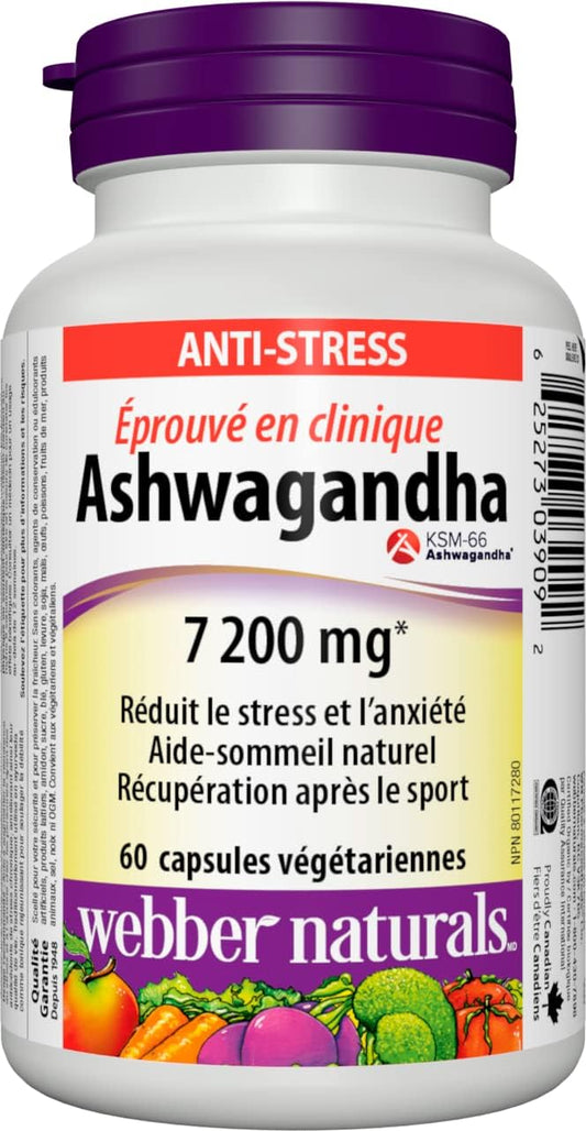 Organic Ashwagandha 7200mg Vegan Capsules - 60 Count