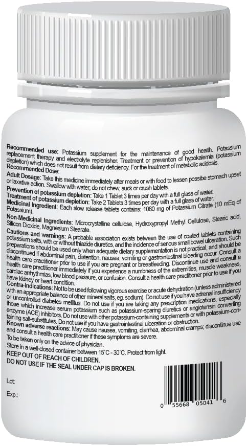 Potassium Citrate 10mEq Extended-Release Tablets 100 Count