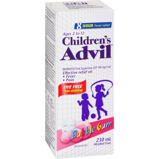 Children's Advil Dye-Free Bubble Gum Suspension 230mL