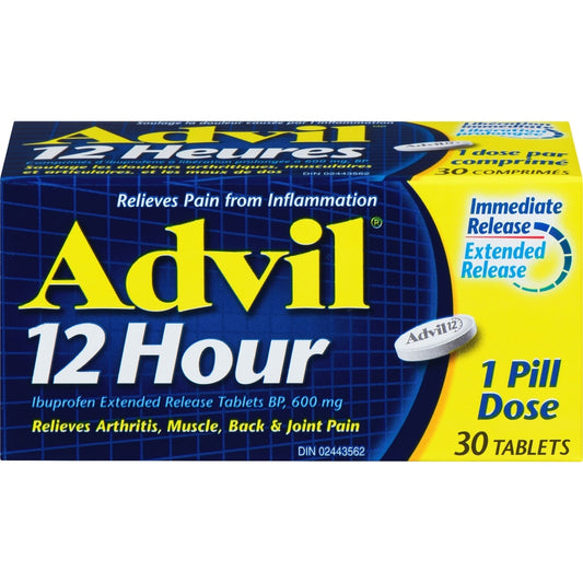 Advil 12 Hour Ibuprofen Tablets, 600mg, 30 Count