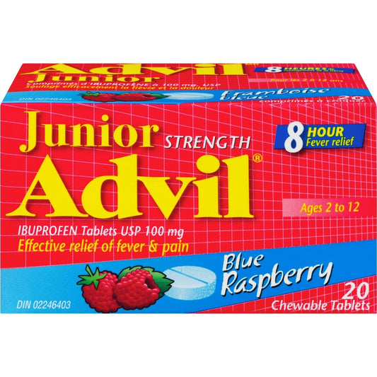 Junior Advil Chewable Tablets Blue Raspberry 20ct