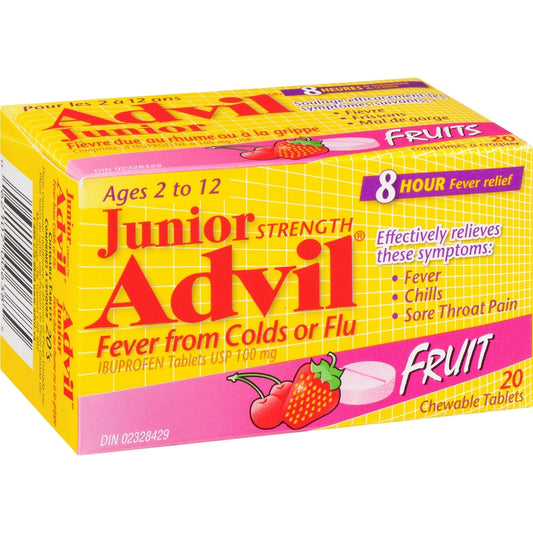 Advil Junior Strength Chewable Tablets for Kids, 20 Count