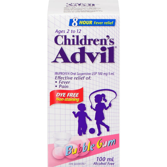 Children's Advil Dye-Free Bubble Gum Suspension 100mL