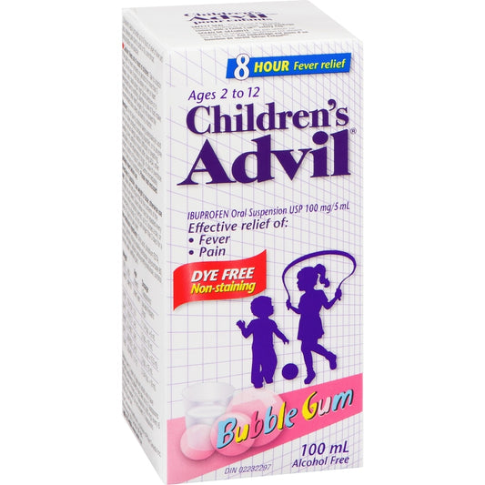 Children's Advil Dye-Free Bubble Gum Suspension 100mL