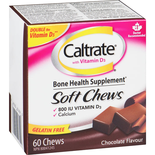 Calcium & Vitamin D3 Chocolate Soft Chews, 60 Count