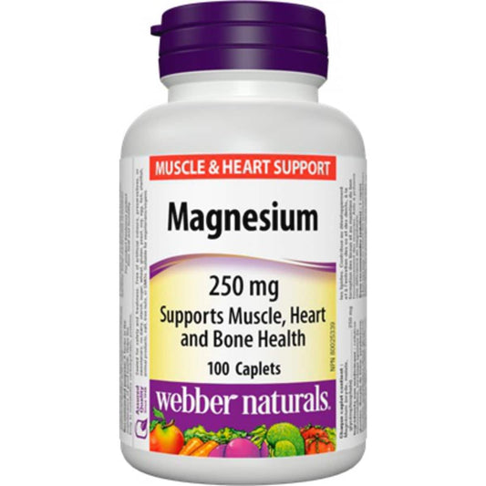 Magnesium 250mg Caplets, 100 Count