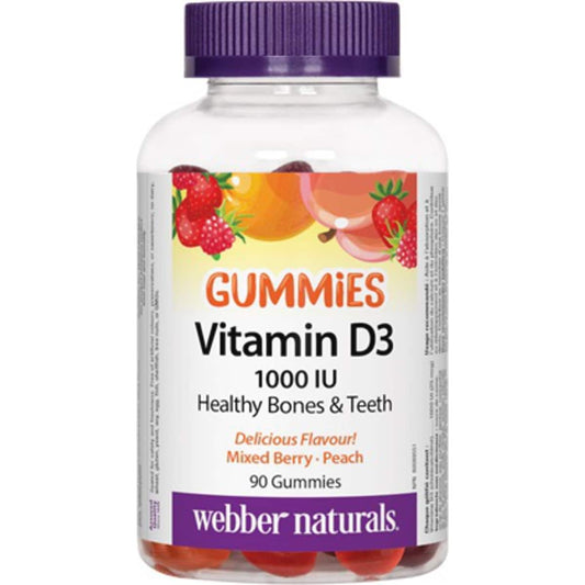 Vitamin D3 1000 IU Gummies Mixed Berry & Peach 90 Count