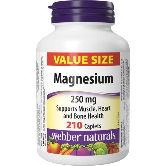 Magnesium 250mg Caplets, 210 Count