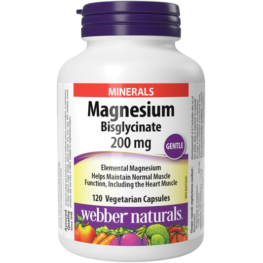 Magnesium Bisglycinate 200mg Veg Caps 120 Count