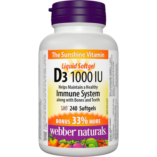 Vitamin D3 1000 IU Softgels (240 Count)