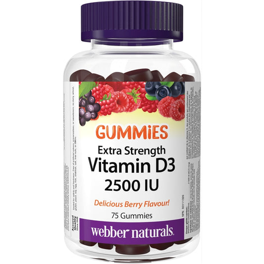 Vitamin D3 2500 IU Gummies Extra Strength 75 Count
