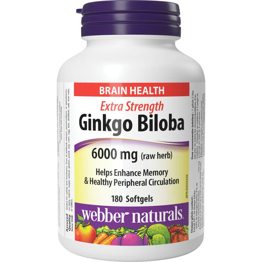 Ginkgo Biloba Extra Strength 60mg Softgels 180 Count