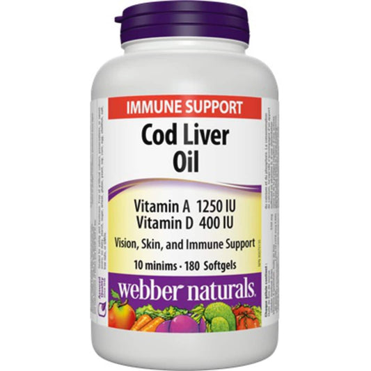 Cod Liver Oil with Vitamins A & D, 180 Softgels