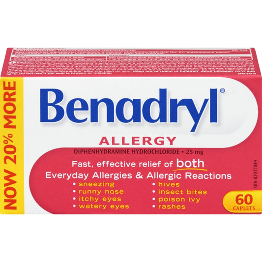 Allergy Relief Caplets 25mg, 60 Pack