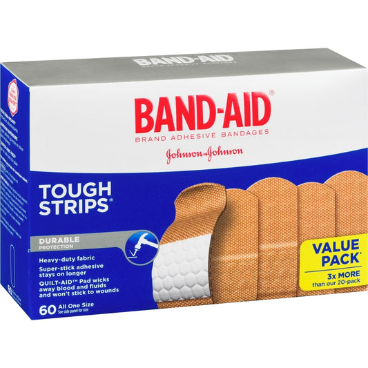 Tough Strips Adhesive Bandages, 60-Pack