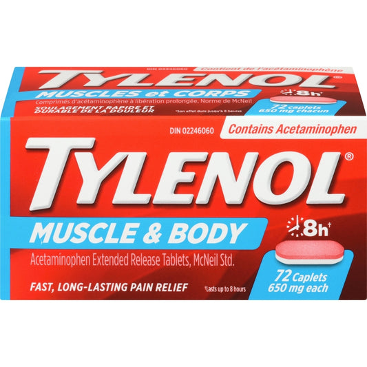 Tylenol Muscle & Body Pain Relief Caplets 72 Count