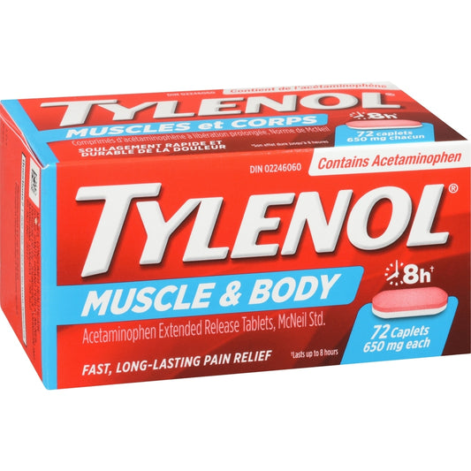 Tylenol Muscle & Body Pain Relief Caplets 72 Count