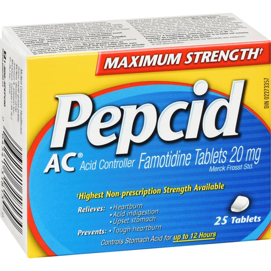 Pepcid AC Maximum Strength Heartburn Relief Tablets, 25 Count