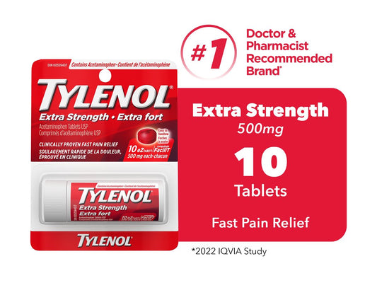 Tylenol Extra Strength EZTabs 500mg 10 Tablets