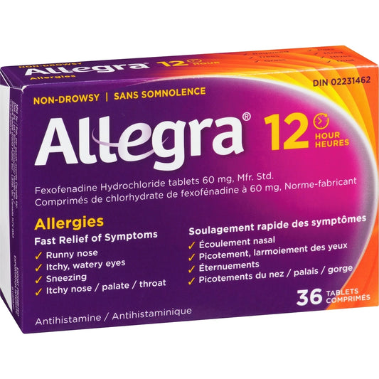 Allegra 60mg Non-Drowsy Allergy Relief Tablets, 36-Pack