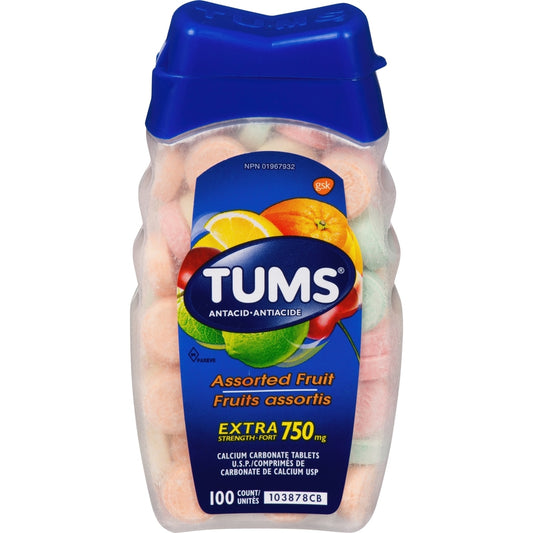 Tums Assorted Fruits Chewable Antacids 100Tab