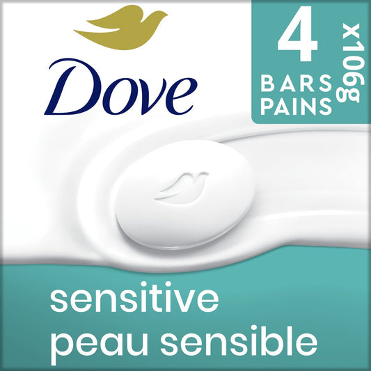 Dove Sensitive Skin Beauty Bar Soap 4-Pack (106g Each)
