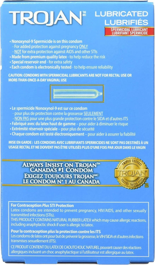 Trojan Spermicidal Condoms, 12-Pack