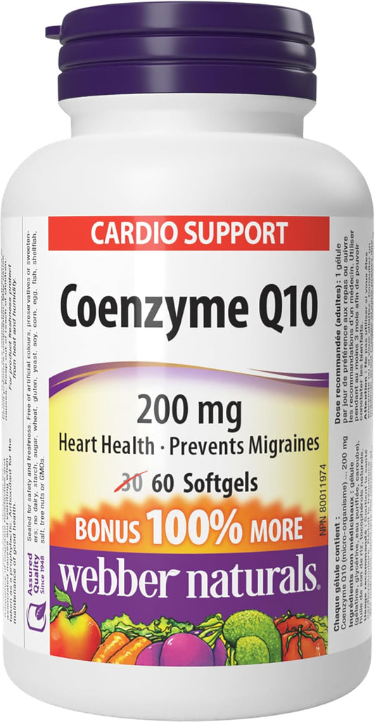 Coenzyme Q10 200mg Softgels, 60 Count