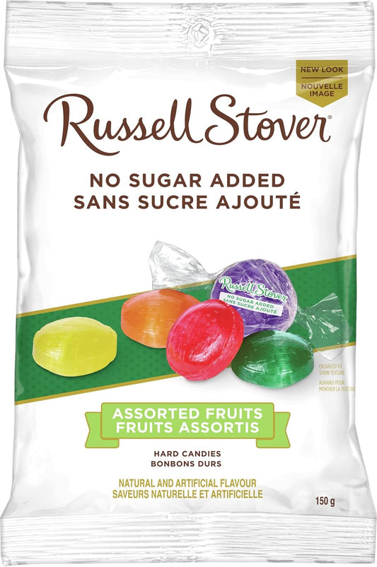 Russell Stover No Sugar Added Assorted Fruit Hard Candies 12 Pack 150g Each