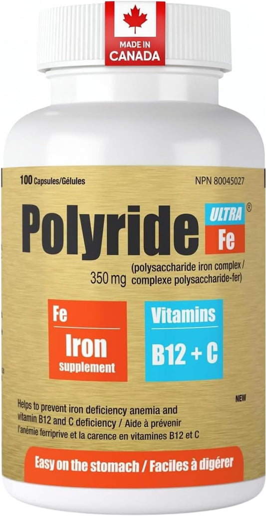 Polyrid Fe Ultra Iron Supplement Capsules 100 Count
