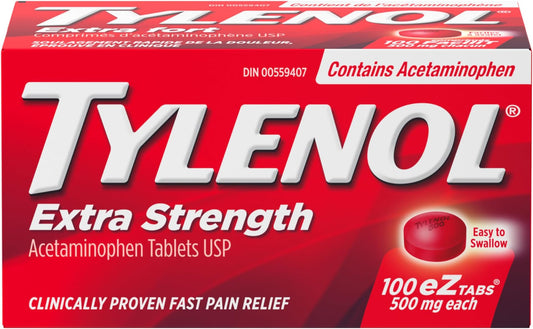 Tylenol Extra Strength EZTabs 500mg 100 Tablets