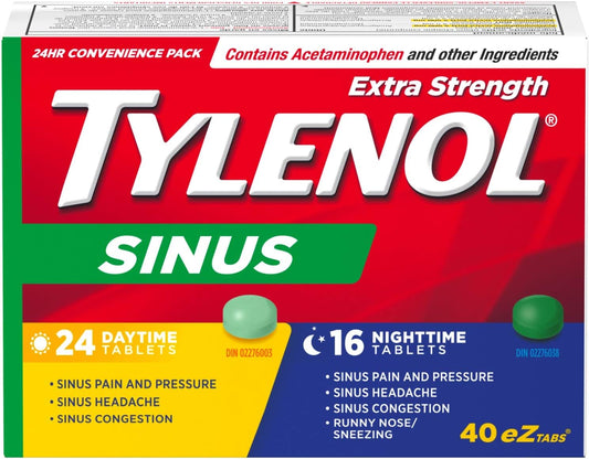 Tylenol Sinus Extra Strength Day & Night Relief Caplets, 40-Pack