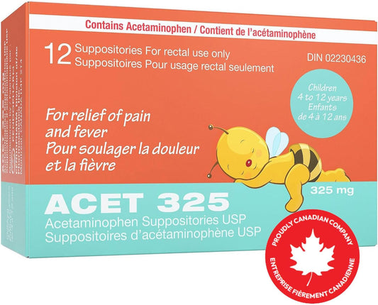 Acetaminophen 325mg Suppositories, 12-Pack