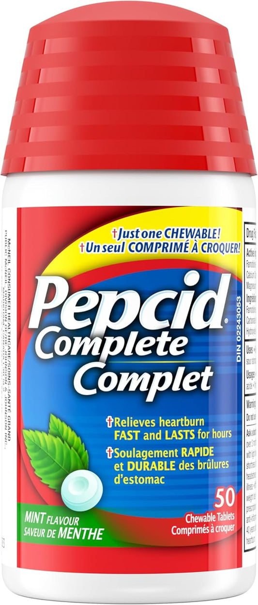 Pepcid Complete Mint Chewable Antacid Tablets, 50 Count